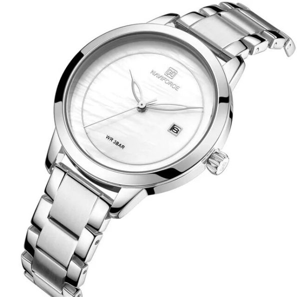 Naviforce womens watch NF5008 silver stainless steel marble finish in Kenya