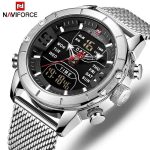 Naviforce Mens Watch NF9153S silver stainless steel digital sports price in Kenya