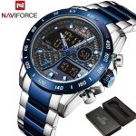 Naviforce Mens Watch NF9171 blue stainless steel dual time price in Kenya-003