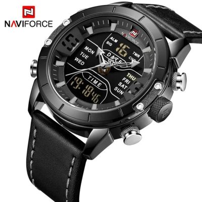 Naviforce mens watch NF9153L black strap luxury Millitary sport -001