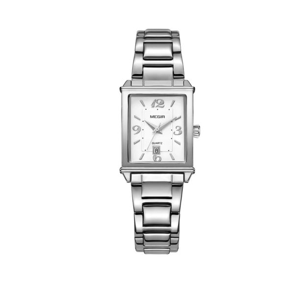 MEGIR 1079L Simple Stainless Steel Quartz Ladies Wristwatch