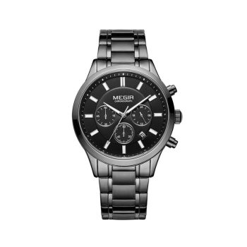 MEGIR 2150 Men Waterproof Chronograph Stainless Steel Wristwatch