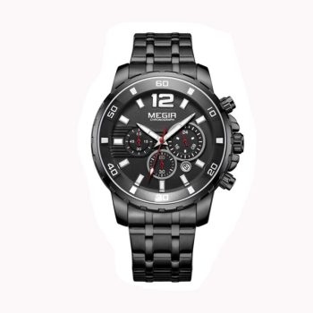 MEGIR 2068 Chronograph Quartz Men Top Brand Business Wristwatch