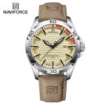 Naviforce mens watch NF8023 brown strap leather -002