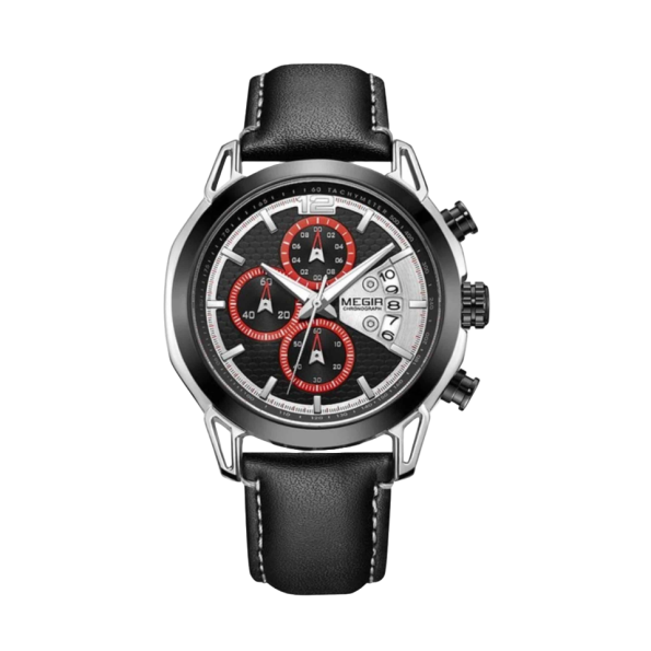 MEGIR Men Watch Top Luxury Brand Chronograph Leather Wristwatch 2071