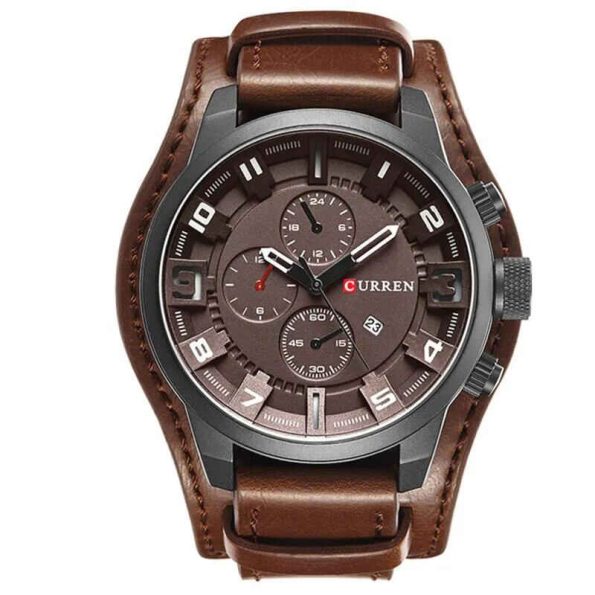 CURREN 8225: Leather Strap Men Watch