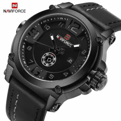 Naviforce mens watch NF9099 dark leather strap luxury sports price in Kenya-001