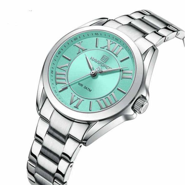 Naviforce womens watch NF5037 Green Dial Fashion Quartz stainless steel