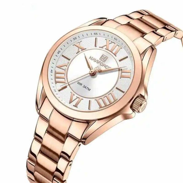 Naviforce womens watch NF5037 Rose Gold Fashion Quartz stainless steel