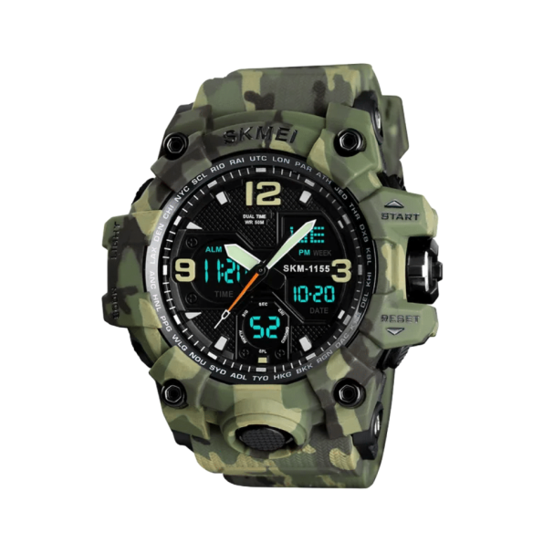 SKMEI Fashion Sports Waterproof Digital 2 Time Chronograph Watch 1155B