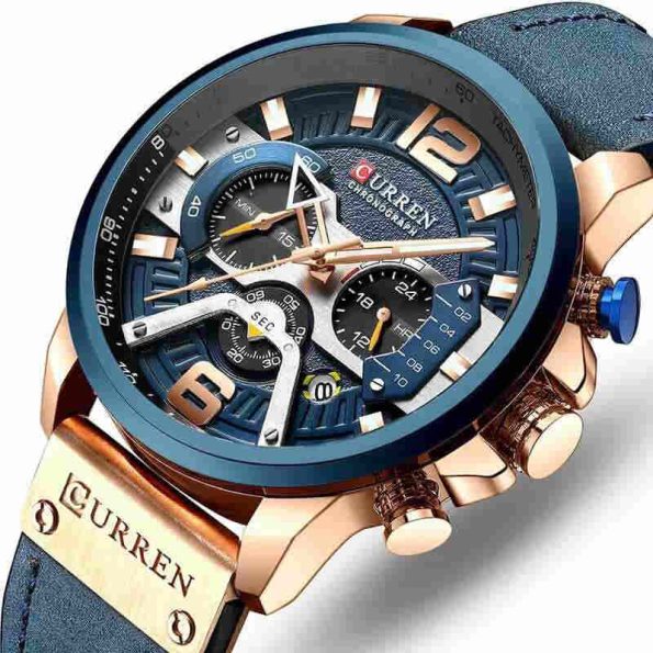 CURREN 8329 Leather Watch Blue strap