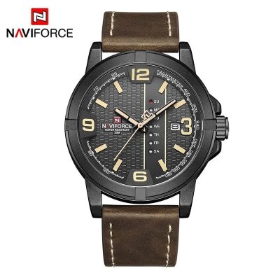 Naviforce Mens Watch NF9177 Brown strap leather fashion price in Kenya -001