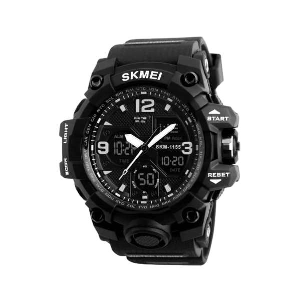 SKMEI Fashion Sports Waterproof Digital 2 Time Chronograph Watch 1155B