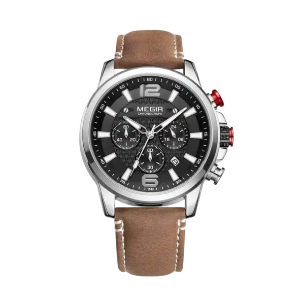 MEGIR Men Luxury Brand Fashion Quartz Leather Chronograph Wristwatch 2156