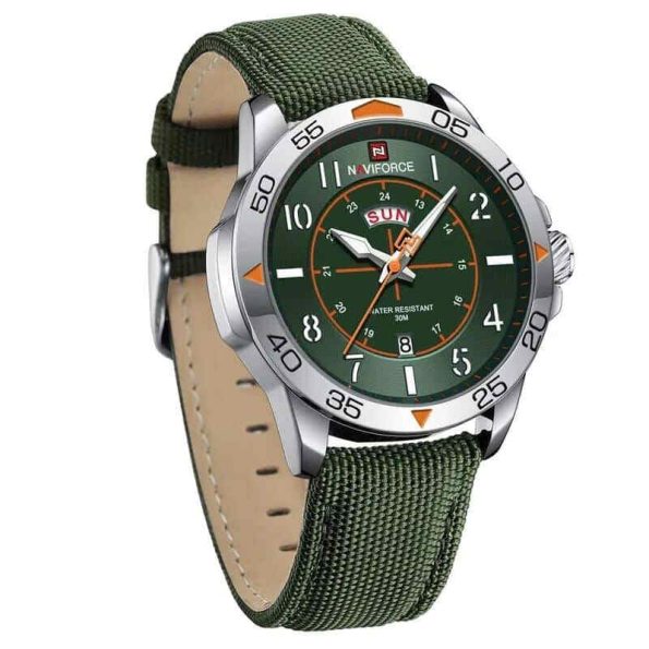 Naviforce Mens Watch NF9204 Green strap top brand luxury