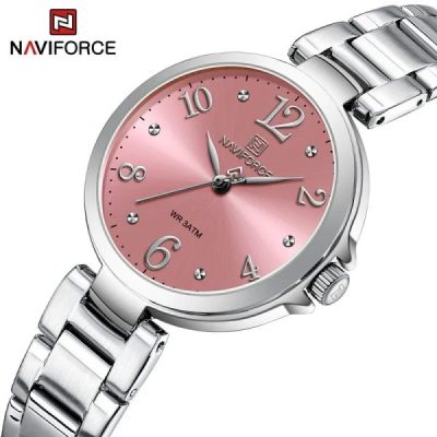Naviforce Womens Watch NF5031 Red Dial Stainless Steel -001