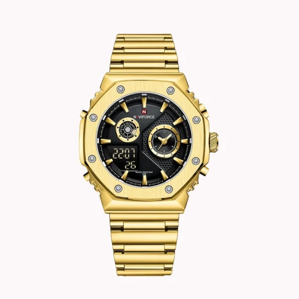 Naviforce Mens NF9216 Gold Stainless Steel Watch