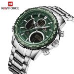 Naviforce mens watch NF9182 green dial display chronograph quartz-001