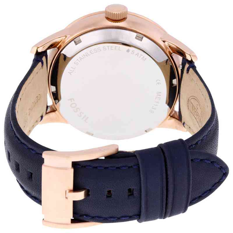 Fossil Mens Townsman watch ME1138 Multifuntion Navy Leather -003