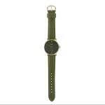 Casio MTP-VT01GL-3B Men’s Minimalistic Gold Tone Green Leather Band Green Dial 3-Hand Analog Watch