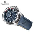 Naviforce mens watch NF8023 blue strap leather fashion sports-003 (3)