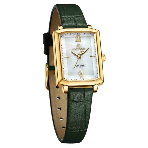 Naviforce womens watch NF5039 green leather strap Quartz 