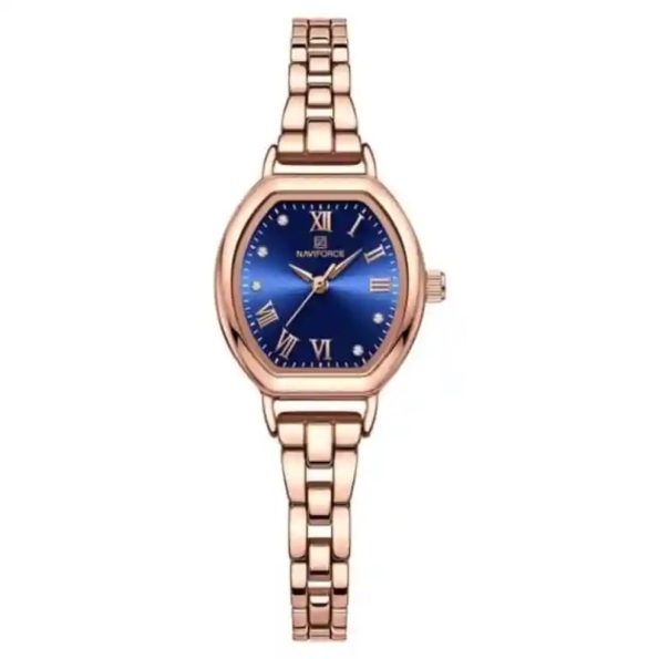 Naviforce womens watch NF5035 blue dial rose gold stainless steel analog time