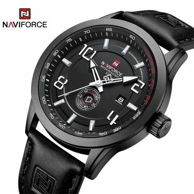 NAVIFORCE NF9229 Trend Casual Men Black Leather Wristwatch Price in Kenya