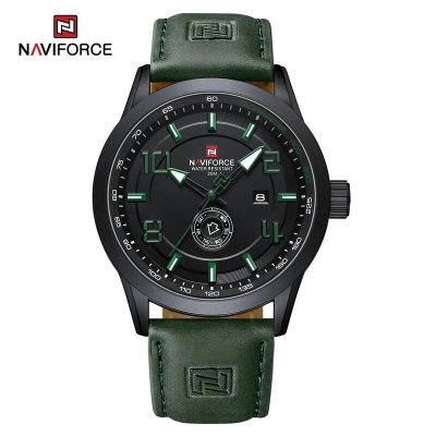 NAVIFORCE NF9229 Trend Casual Men Green Leather Wristwatch Price in Kenya