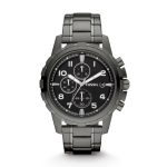 Fossil Men's Dean Chronograph Smoke Stainless Steel Watch FS4721