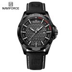 Naviforce mens NF8023 Black Leather Watch