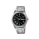 Casio MTP-V006D-1BUDF stainless steel analog watch with black dial