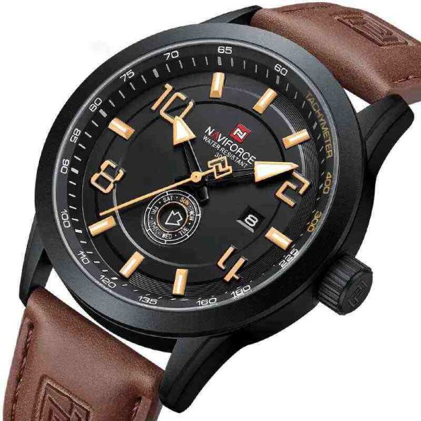 Naviforce NF9229: Brown Leather Strap - Image 2