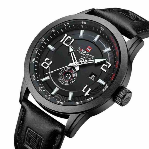 Naviforce Mens Watch NF9229 Black Leather - Image 2