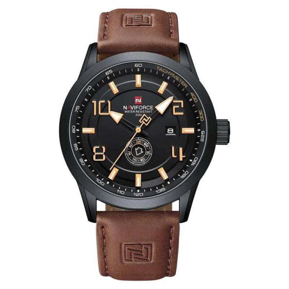 Naviforce NF9229: Brown Leather Strap