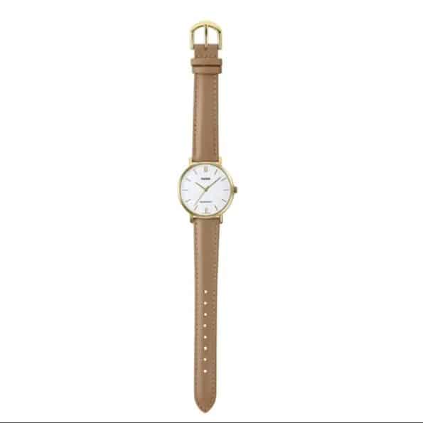 Casio LTP-VT01GL-7B Women's Minimalistic Gold Tone Brown Leather Band Analog Watch