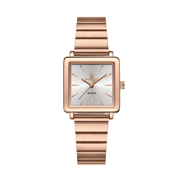 Naviforce NF5048; Rose Gold Sophisticated Ladies Watch (White Dial)