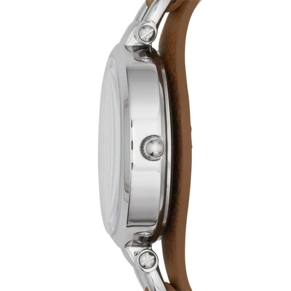 Fossil ES3060 – Women's Aesthetic Watch with Silver Dial and Brown Leather Strap - Image 2