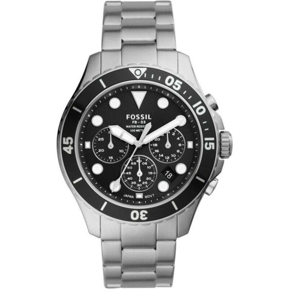 Fossil FS5725 – Men's Chronograph Watch with Black Dial and Stainless Steel Band