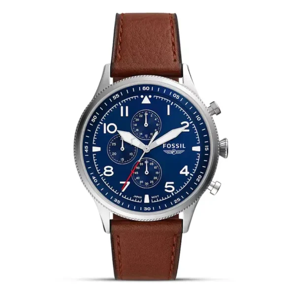 Fossil FS5832 – Men's Leather Chronograph Watch