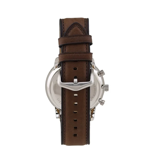 Fossil FS6022– Men's Chronograph Leather Watch (Brown Strap) - Image 2