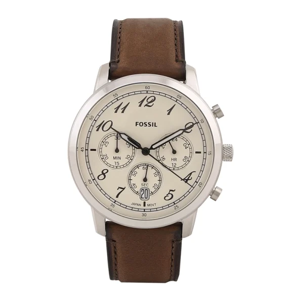 Fossil FS6022– Men's Chronograph Leather Watch (Brown Strap)