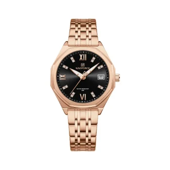 Naviforce NF5052 Women's Elegant Quartz Watch with Zinc Alloy Case and Calendar Function.