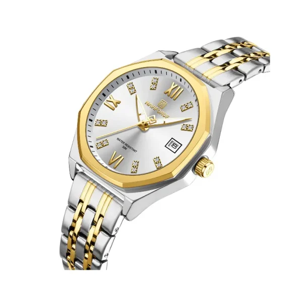 Naviforce NF5052 – Women's Elegant Quartz Watch; Silver & Gold Tone design - Image 2