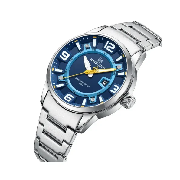 Naviforce NF8044 – A Bold and Elegant Men's Watch Silver Stainless Steel Band - Image 2