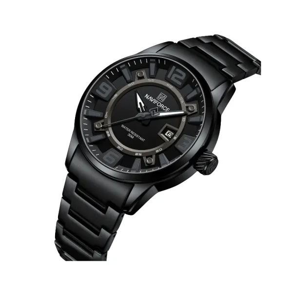 Naviforce NF8044 – A Bold and Elegant Men's Watch Black Stainless Steel Band - Image 2