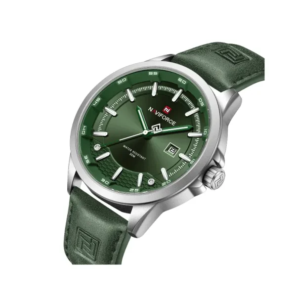 Naviforce NF9248 – Elegant Men's Watch  with Green Leather Band - Image 2