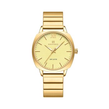 Elegant golden Naviforce NF5044 women's stainless steel wristwatch