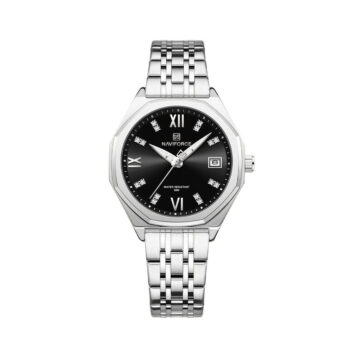 Naviforce NF5052 women’s quartz wristwatch with stainless steel strap and sleek round dial