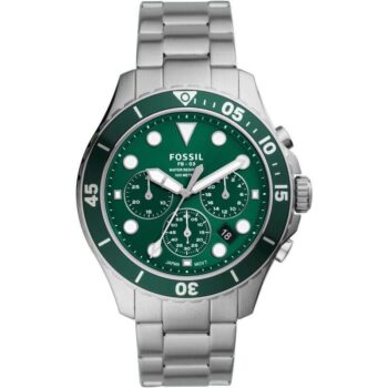 Fossil FS5726 Men’s Green Dial Chronograph Stainless Steel Watch